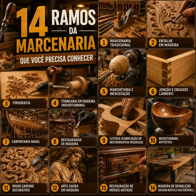 14 ramos da marcenaria