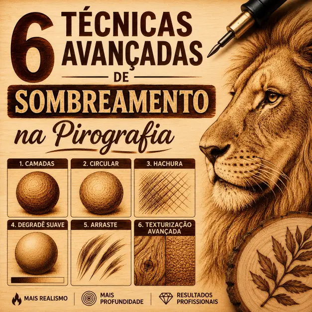 Sombreamento na Pirografia