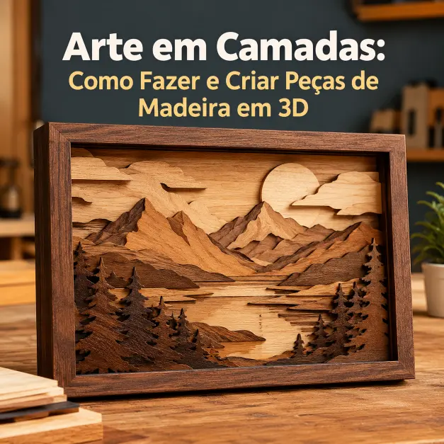 Arte em Camadas de Madeira 3D