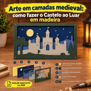 arte em camadas medieval: como fazer o Castelo ao Luar em madeira