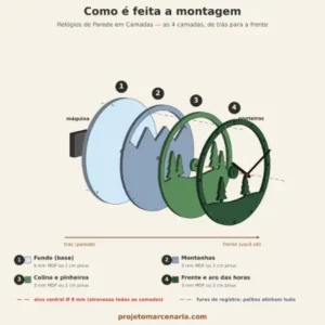 arte em camada relogio