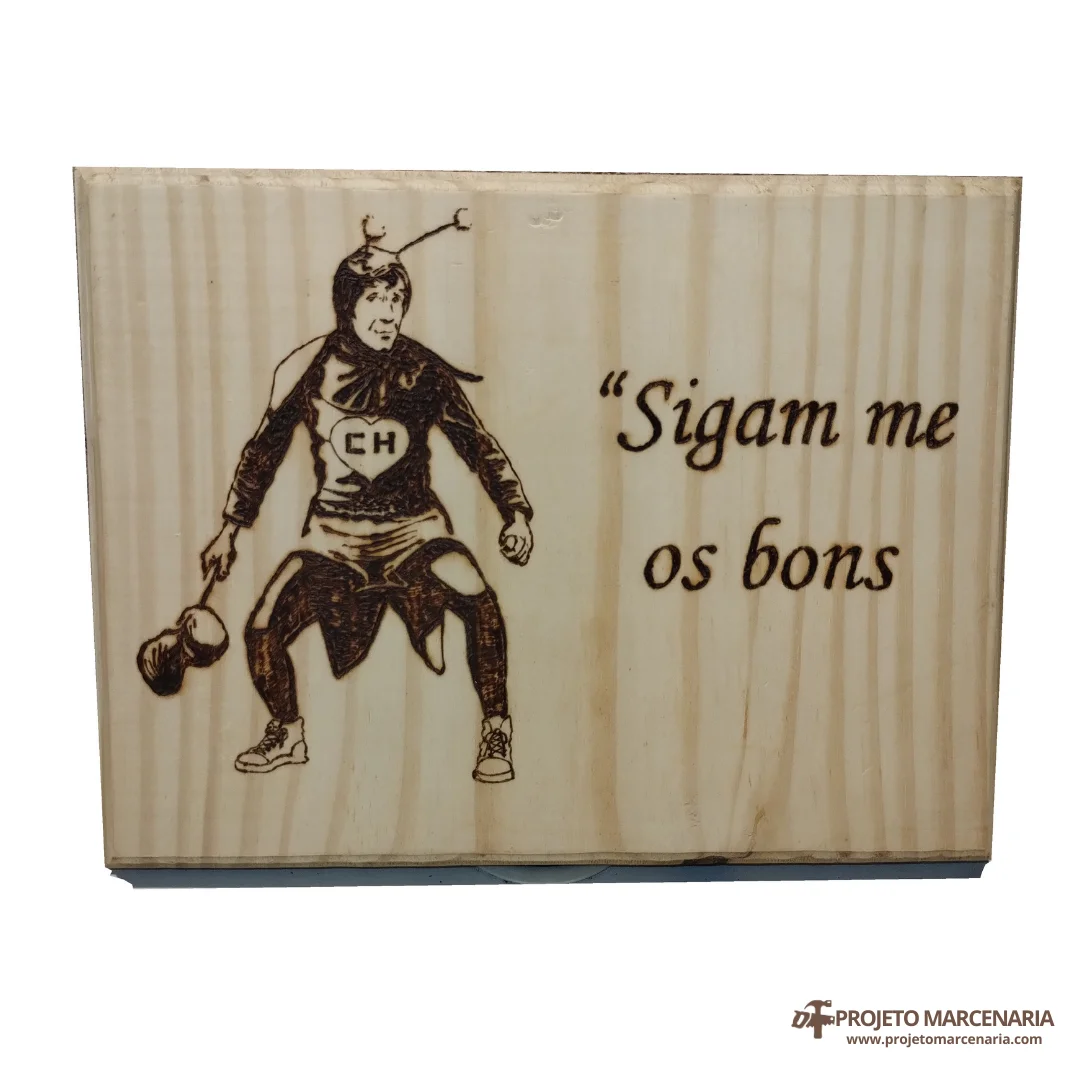 Quadro Pirografia - Chapolin