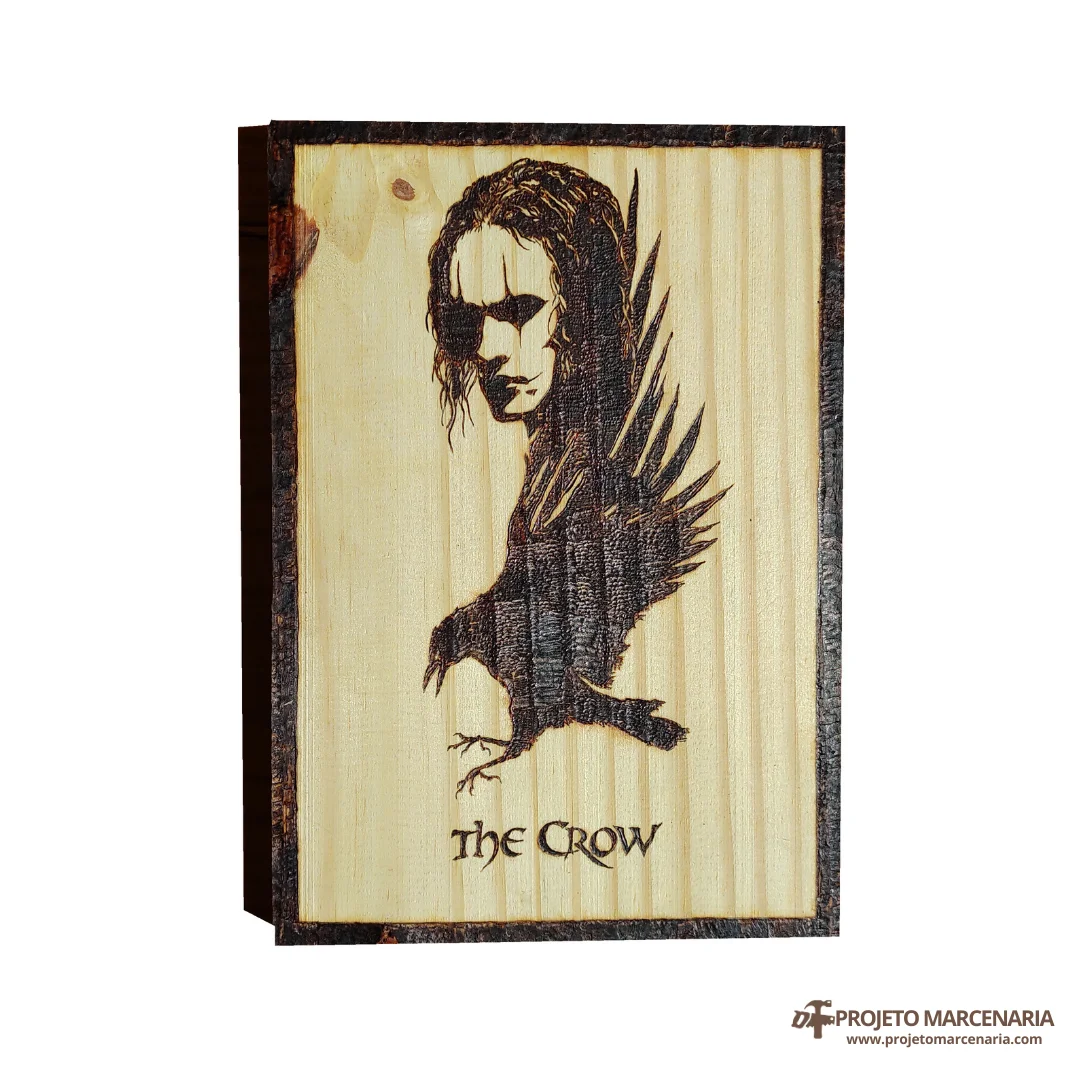 Quadro Pirografia - O Corvo