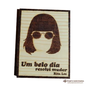 Quadro Pirografia - Rita Lee