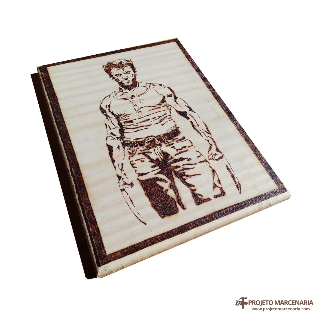 Quadro Pirografia - Wolverine