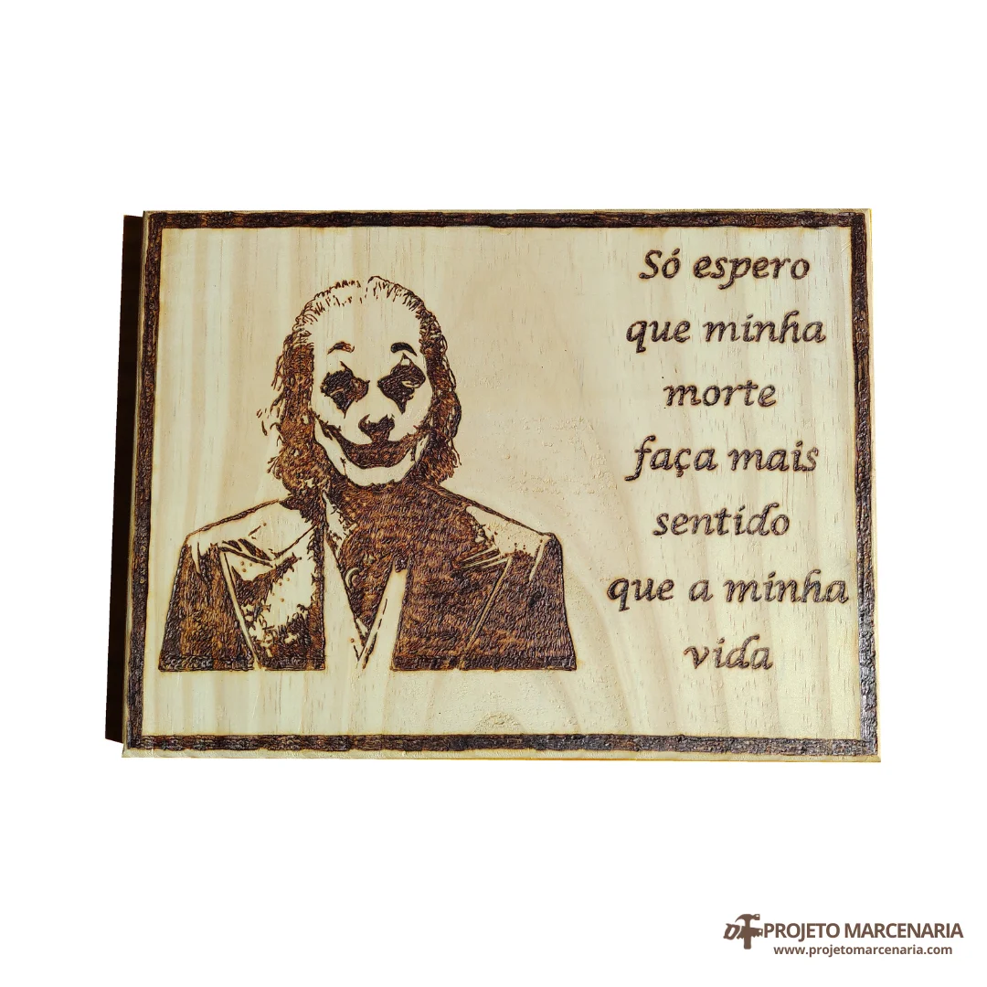 Quadro Pirografia - Coringa