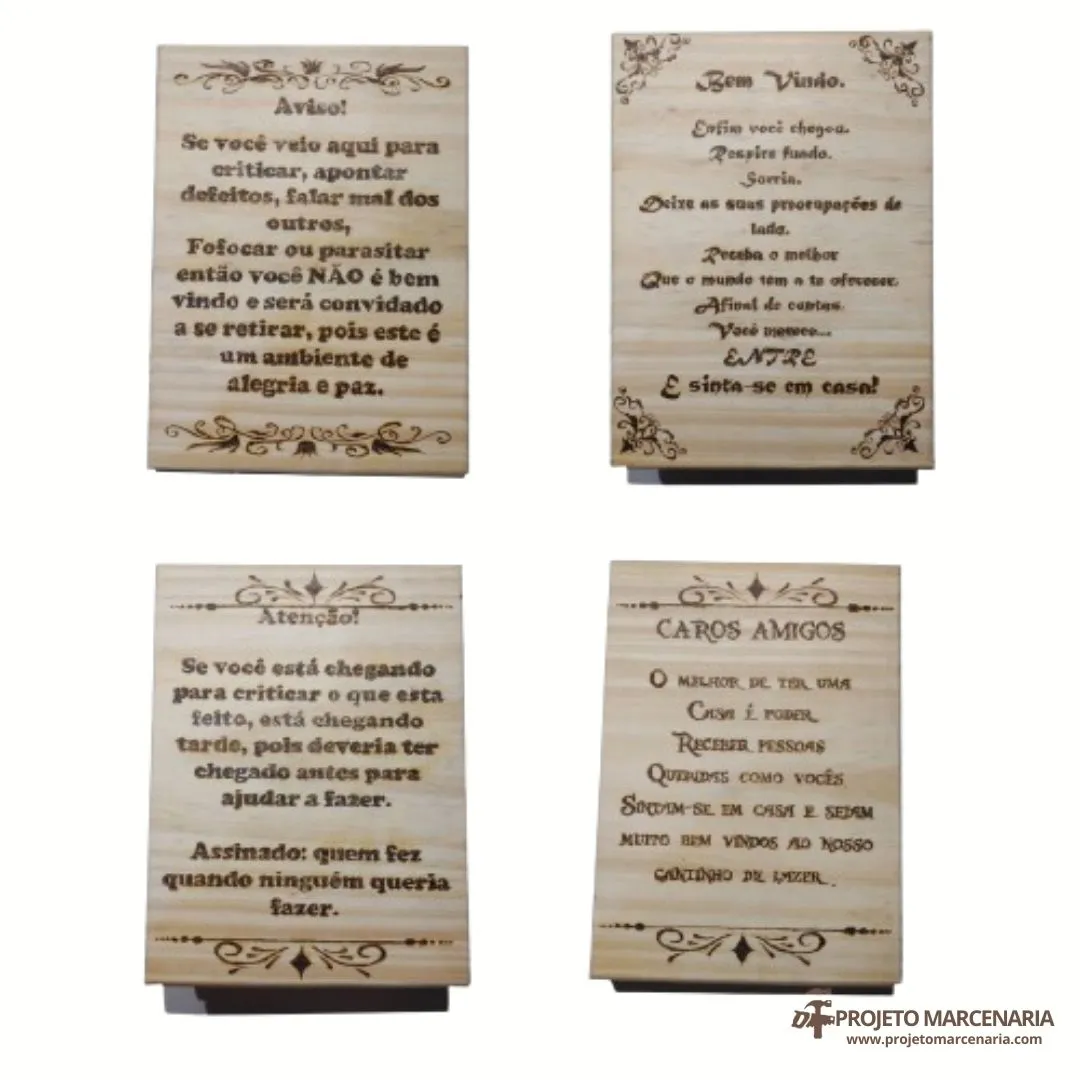 Quadro com Frases em Pirografia (encomenda) - Imagem 5