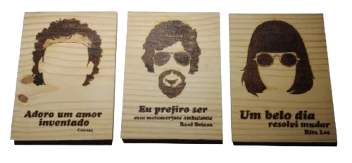 Quadro minimalista pirografia